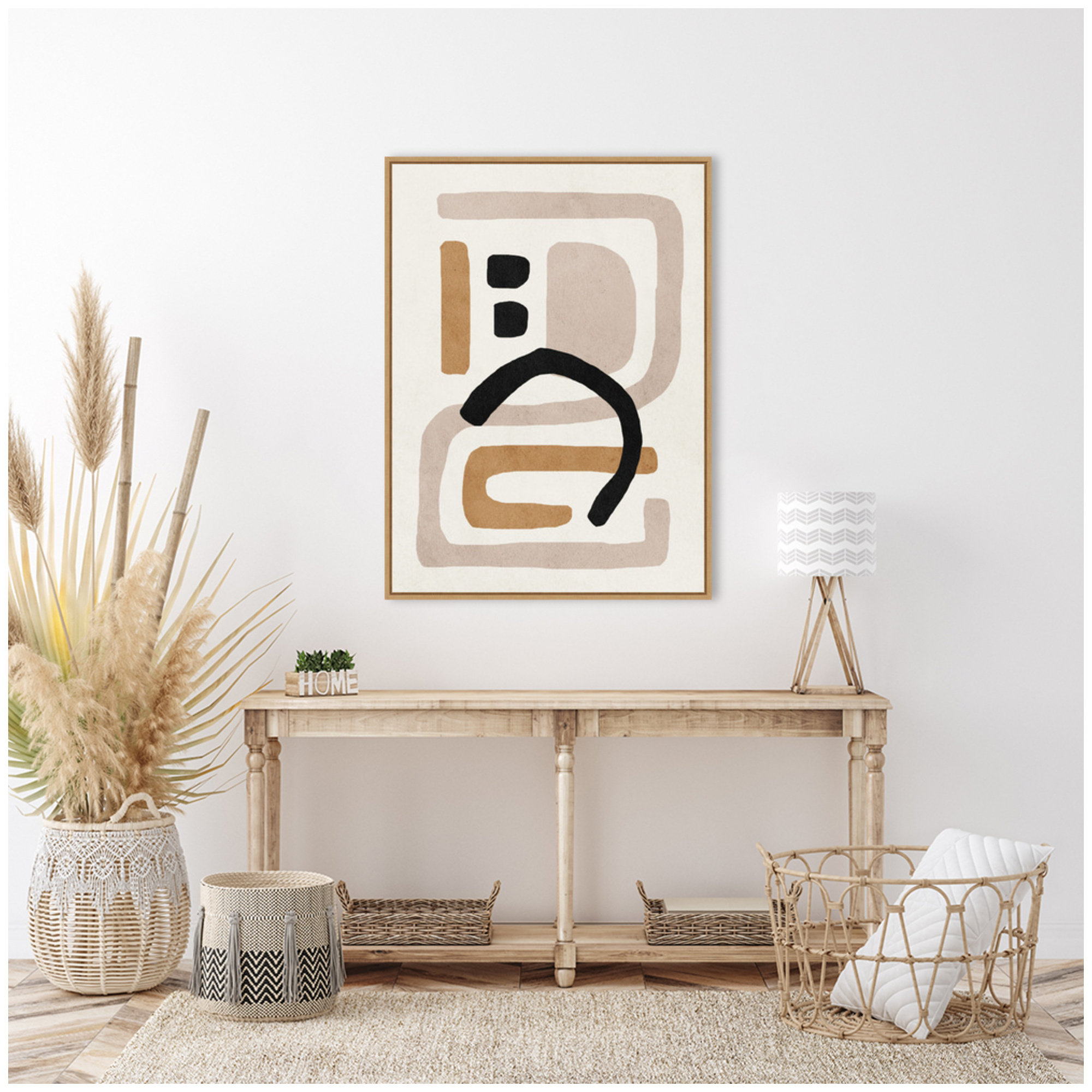 Trinx Neutral Abstract 2 Minimal Modern Art By July Art Prints Framed ... with regard to Large Abstract Painting, Minimal Contemporary Artwork, Statement Piece
