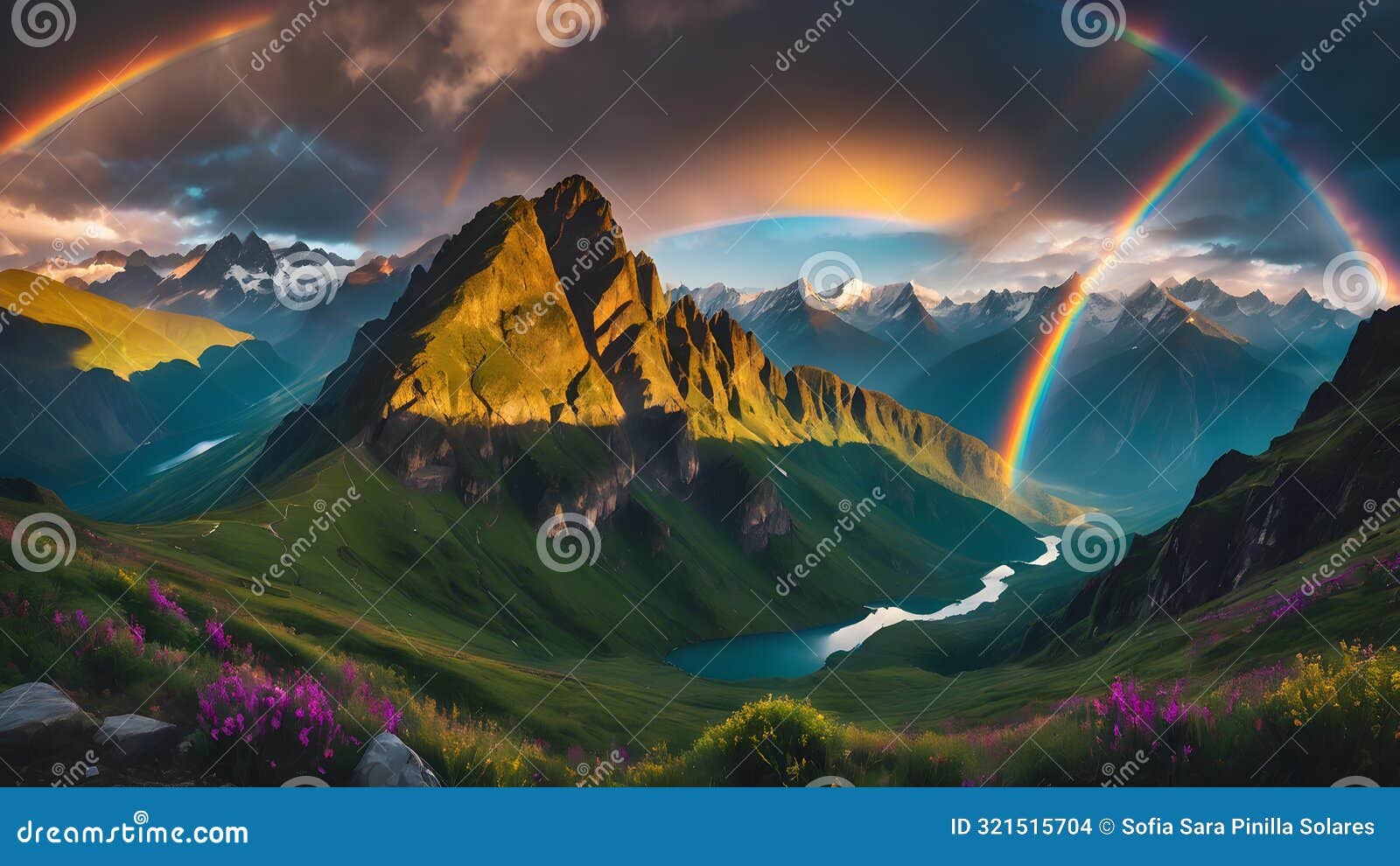 Vibrant Rainbow Arching Above Majestic Mountains Panoramic Sky Stock ... within The Artistic Journey Behind Preserving the Vibrant Horizons and Rugged Shores of New South Wales