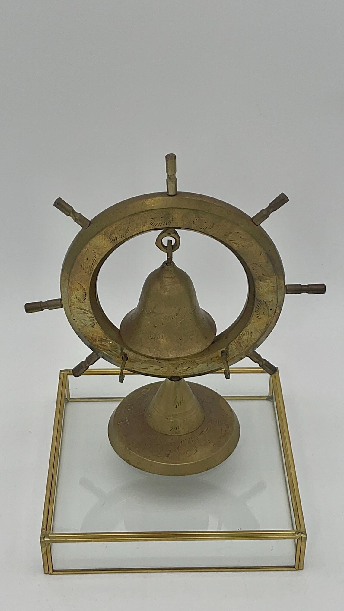 Vintage Brass Ship Wheel Bell, Nautical Table Decor, Maritime Desk Bell ... within Why the 6 Inch Antique Copper Ship Wheel Bell Captivates Maritime History Lovers