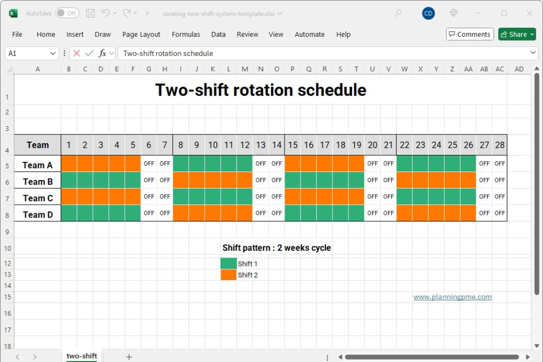 What Is A Two-Shift Rotating Schedule ? | Planningpme pertaining to 2. The Shift