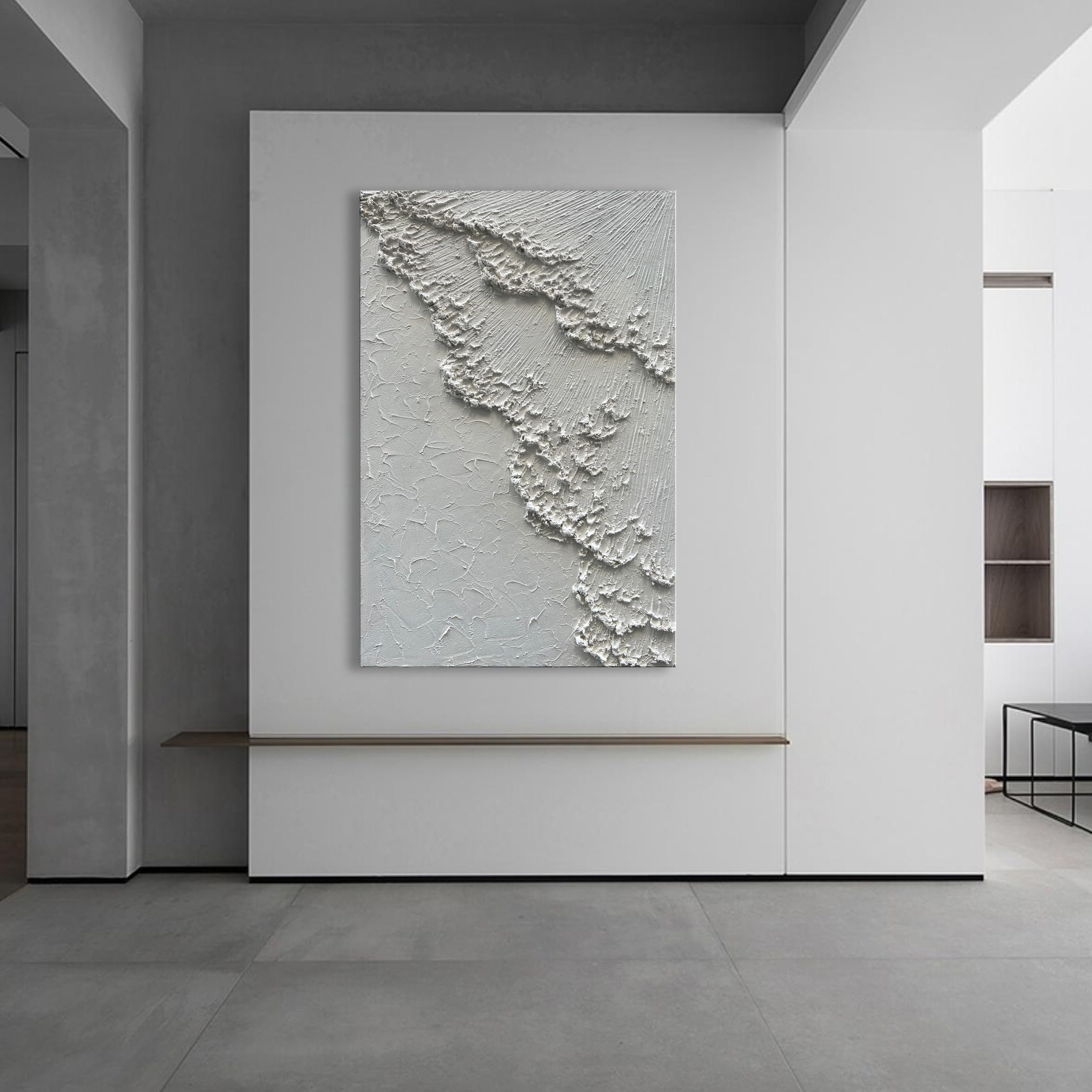 White Texture Abstract Painting Nankai Hand-Painted Abstract Oil ... throughout Mann 60" Wide Canvas Art, Beige