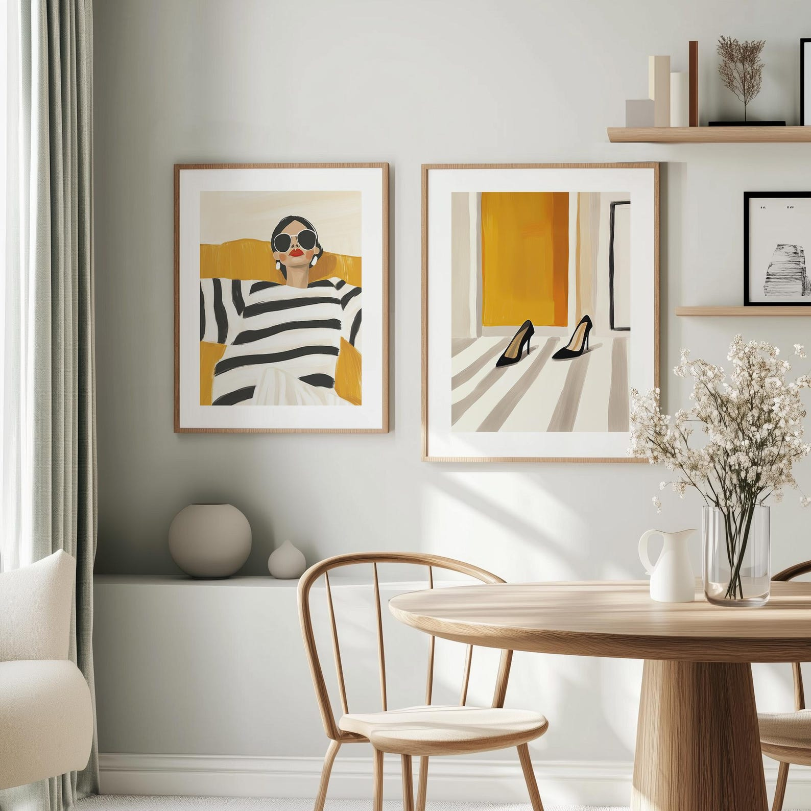 Woman Portrait & Shoes Poster, Minimal Modern Art Print, Bold Abstract ... regarding Large Abstract Painting, Minimal Contemporary Artwork, Statement Piece