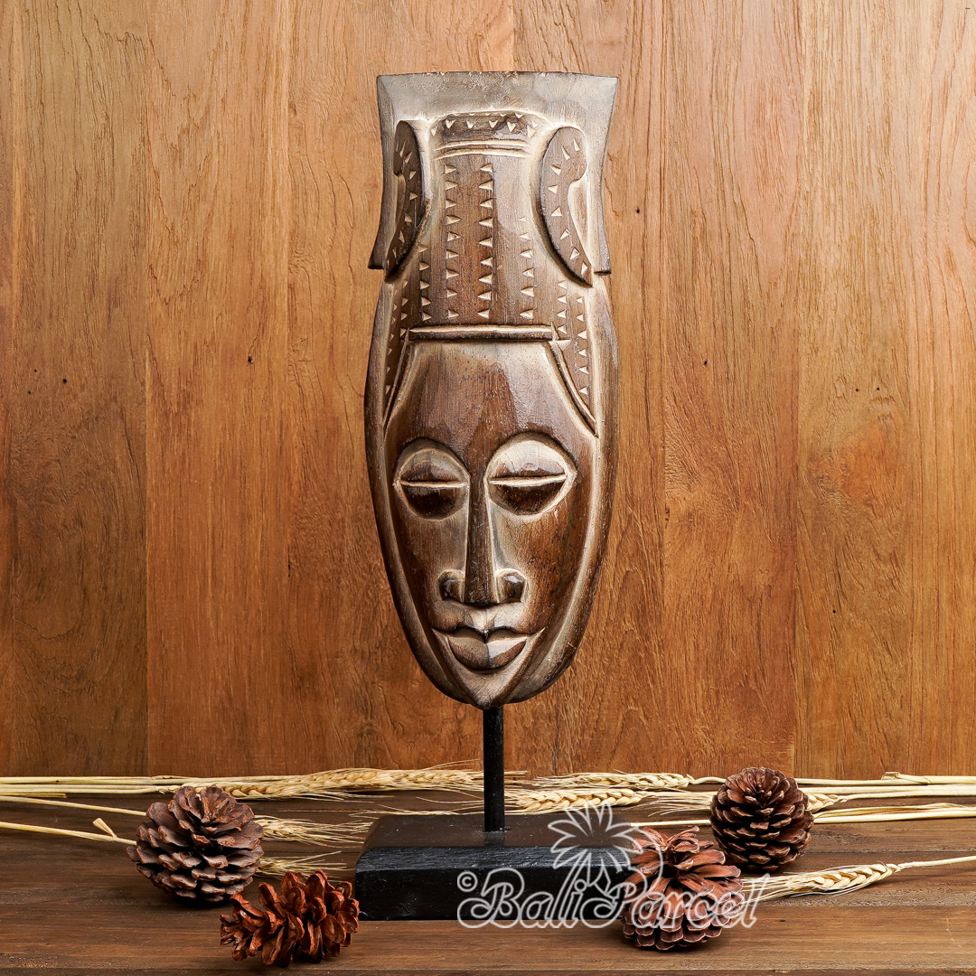 Wooden Mask, Hand Carved From Albesia Wood | Bali Parcel throughout Bringing Island Warmth Indoors Through Hand Carved Albesia Wood Artistry