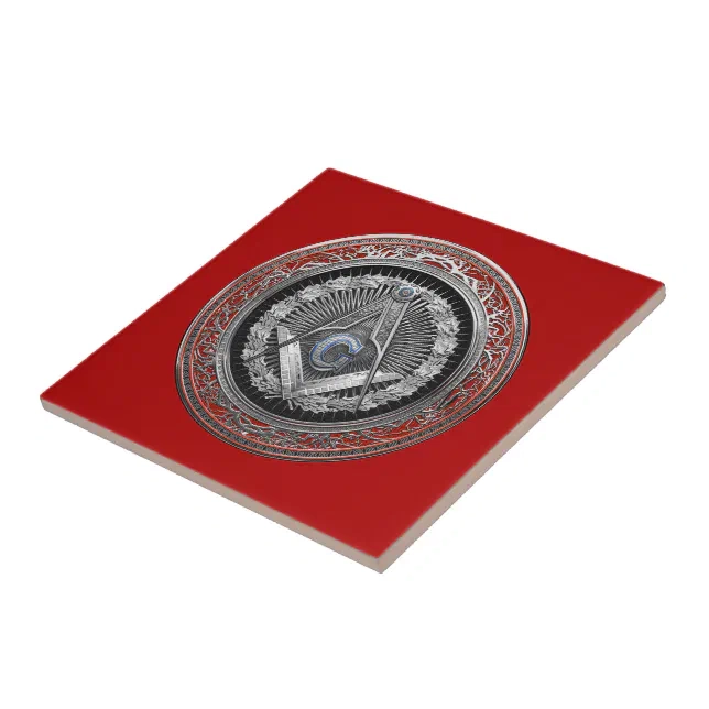 [100] Master Mason - Silver Square &amp; Compasses Tile | Zazzle with regard to How Master Masons Shaped the Intricate Traceries and Tiles of the Past