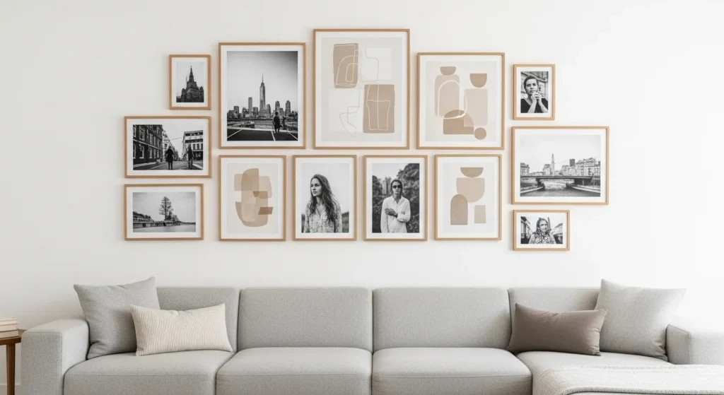 16 Neutral Living Room Ideas With Soft Timeless Appeal – Thrdly – Home ... intended for Curating Personality on Your Walls Without Overwhelming the Room