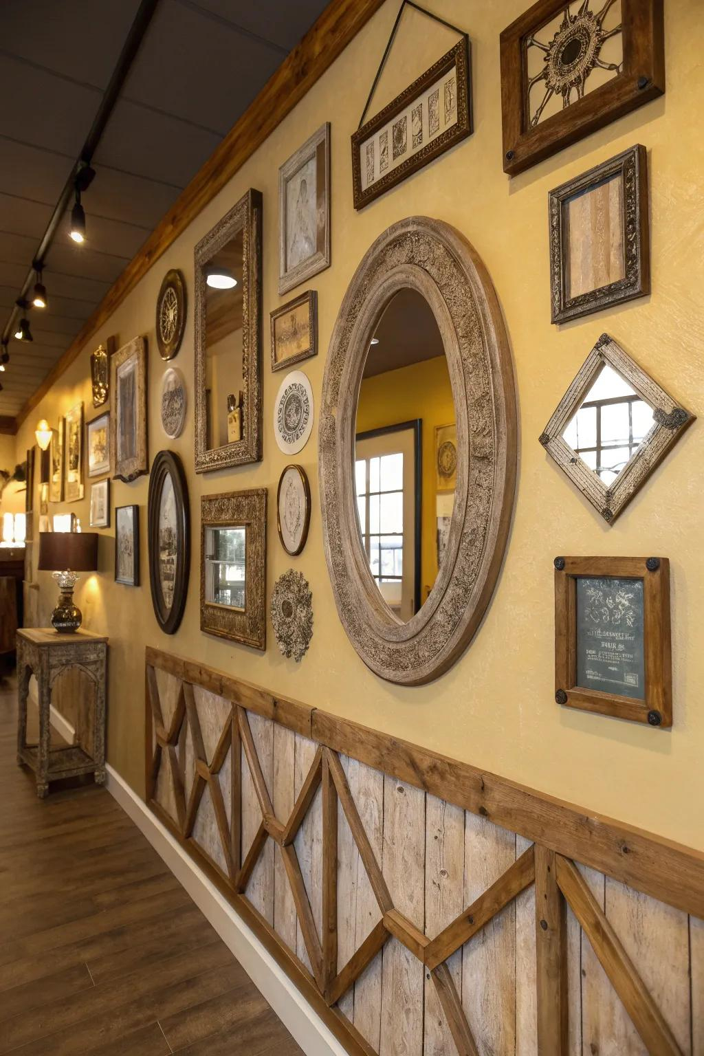 19+ Charming Rustic Mirror Ideas For Your Home - Stillways throughout Choosing The Right Handcrafted Faux Taxidermy Piece To Complete Your Rustic Gallery Wall