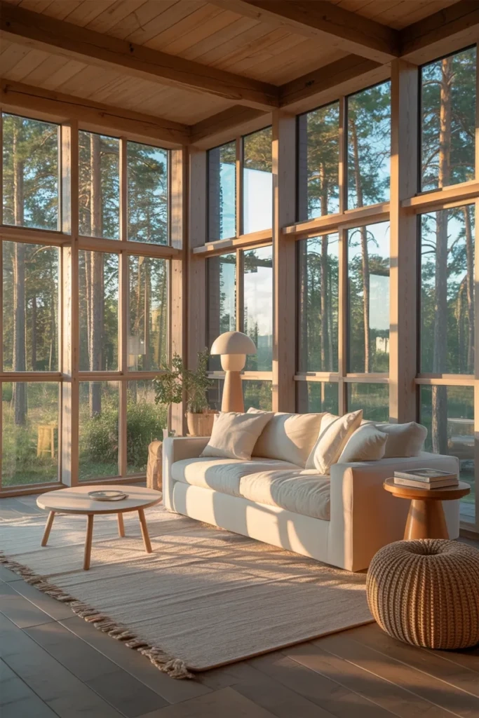 20 Small Cabin Interior Ideas That Feel Cozy And Inspired By Nature with Designing a Cozy Focal Point With Compact Circular Landscapes Inspired by Misty Woods