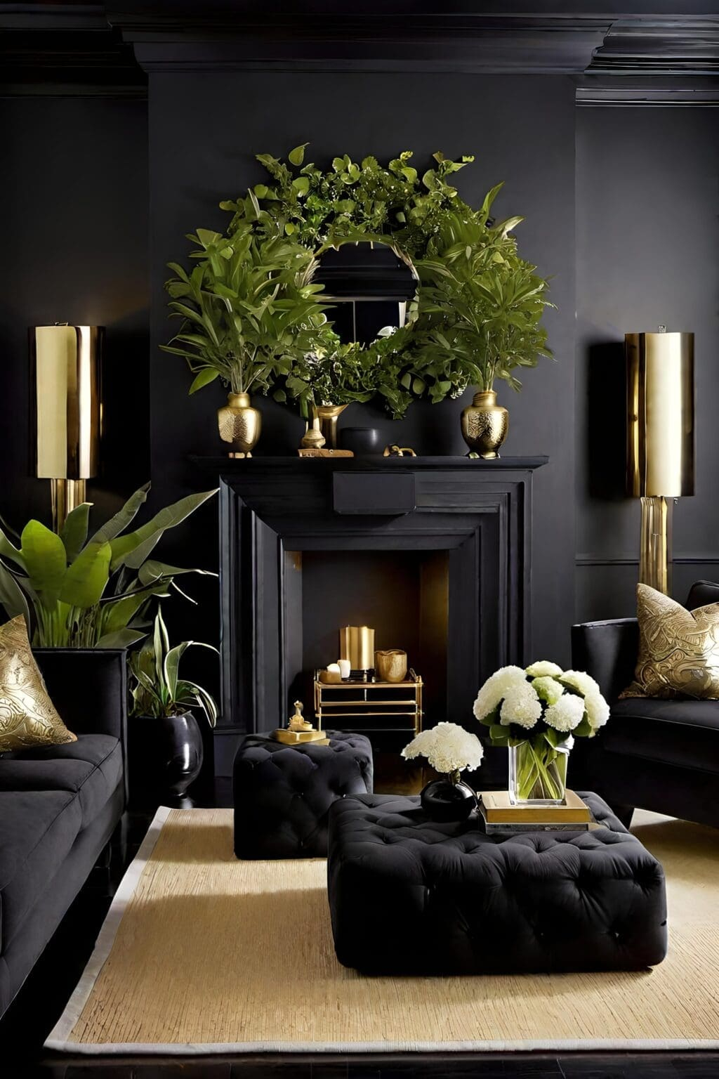 25 Black And Gold Living Room Ideas For Chic Decor – Roomy Retreat pertaining to The Psychological Impact of Black White and Gold Palettes in Contemporary Home Environments
