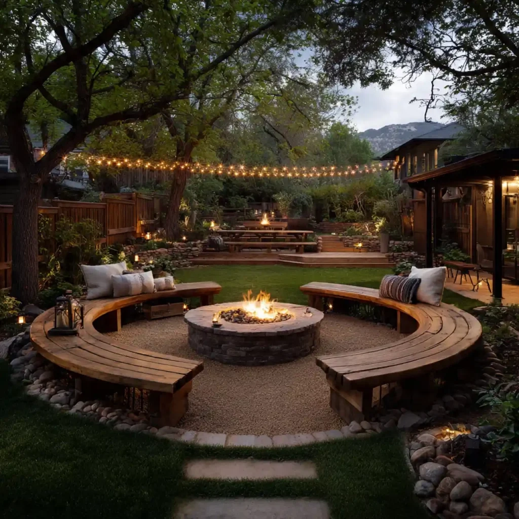 Designing a Cozy Focal Point With Compact Circular Landscapes Inspired by Misty Woods