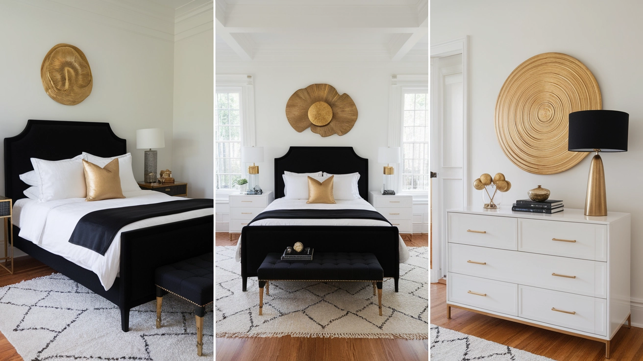 25 Stunning Black, White, And Gold Bedroom Ideas To Transform Your ... with regard to The Psychological Impact of Black White and Gold Palettes in Contemporary Home Environments