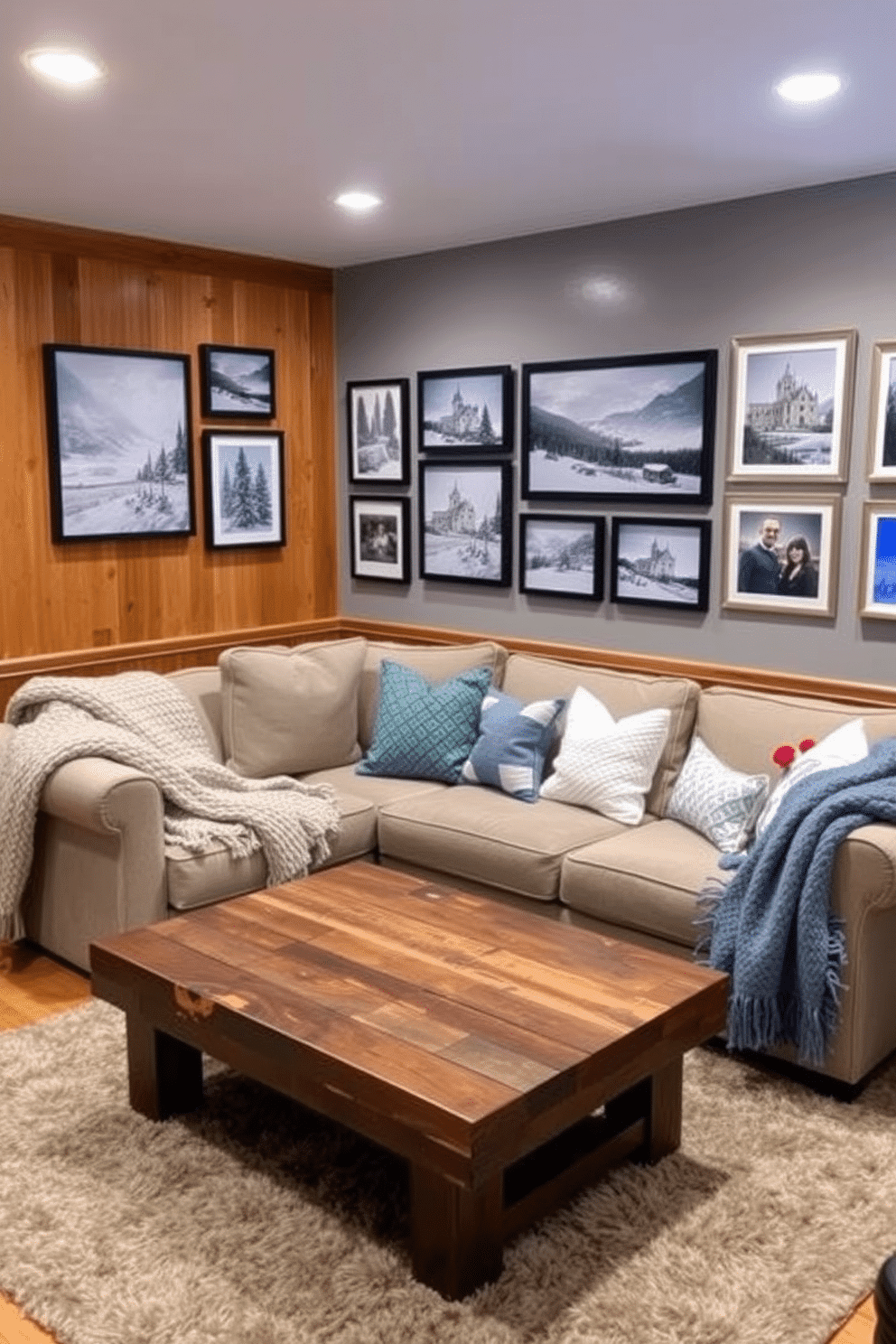25+ Winter Basement Decorating Ideas For A Cozy And Stylish Space ... pertaining to Snowy Mountains Panoramic View, Landscape Disc Metal Wall Art, 11"