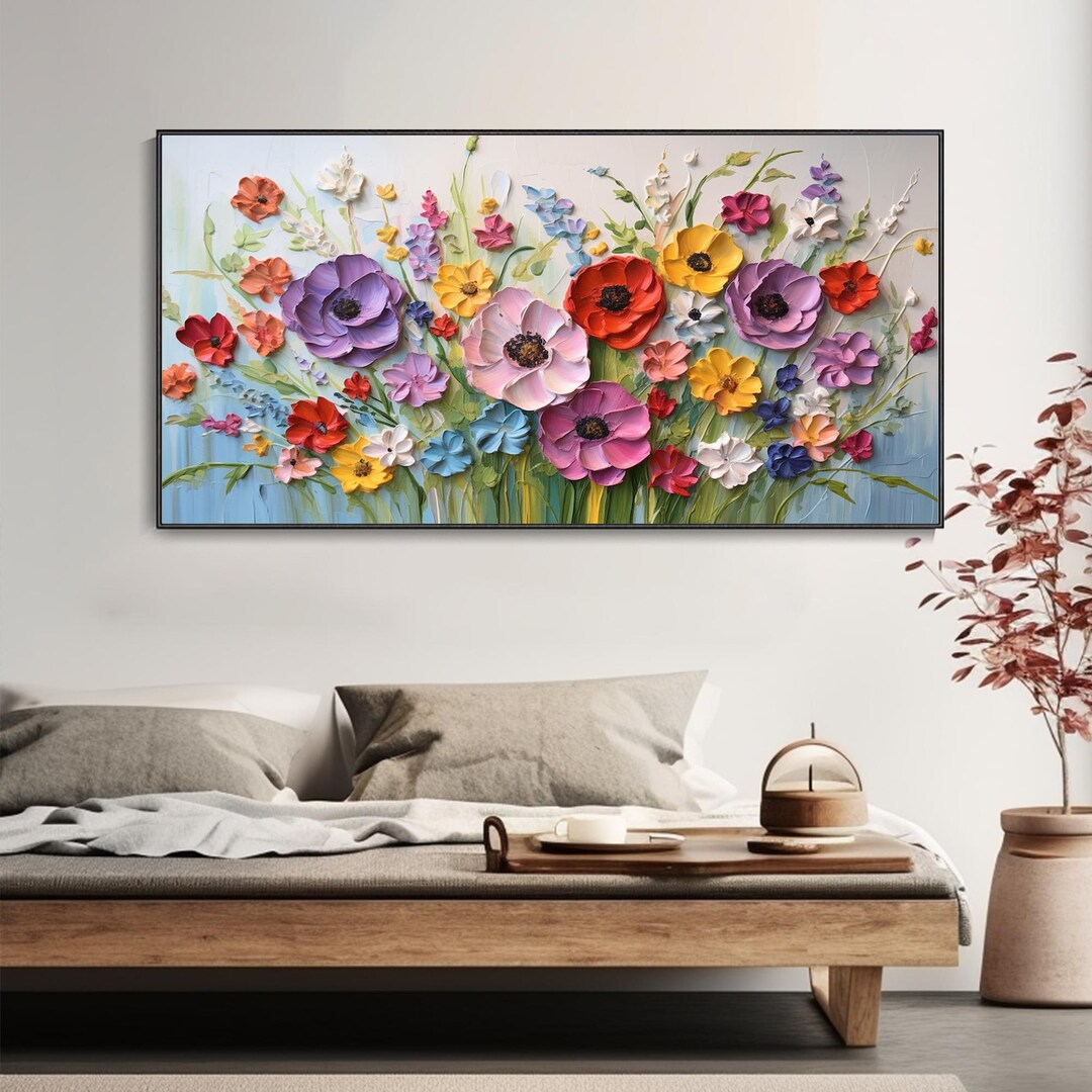 3D Hand-Painted Flower Oil Painting Bouquet Plant Spring Landscape ... intended for Why Hand Painted Floral Oil Canvases Still Captivate Modern Art Collectors in 2026