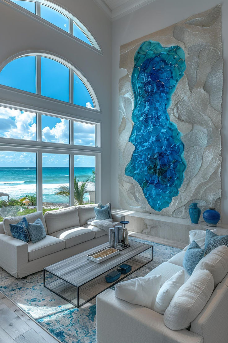 40 Coastal Decor Ideas For Large Walls For A Beachy Look | Ideas For ... intended for Finding Calm Through Coastal Wall Art in 2026 Home Design