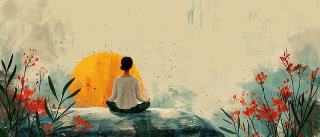 A Calm Setting With A Person Seated On A Meditation Cushion Eyes Closed ... with Exploring the Meditative Calm Behind the Closed Eyes of the Floral Reverie Canvas Subject