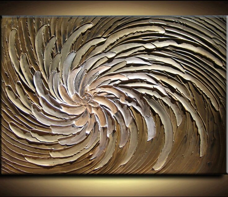A Textured Acrylic Painting That Moves In A Spiral Shape And Is Also A ... for Abstract Modern Canvas Painting, Limited Edition Contemporary Fine Art