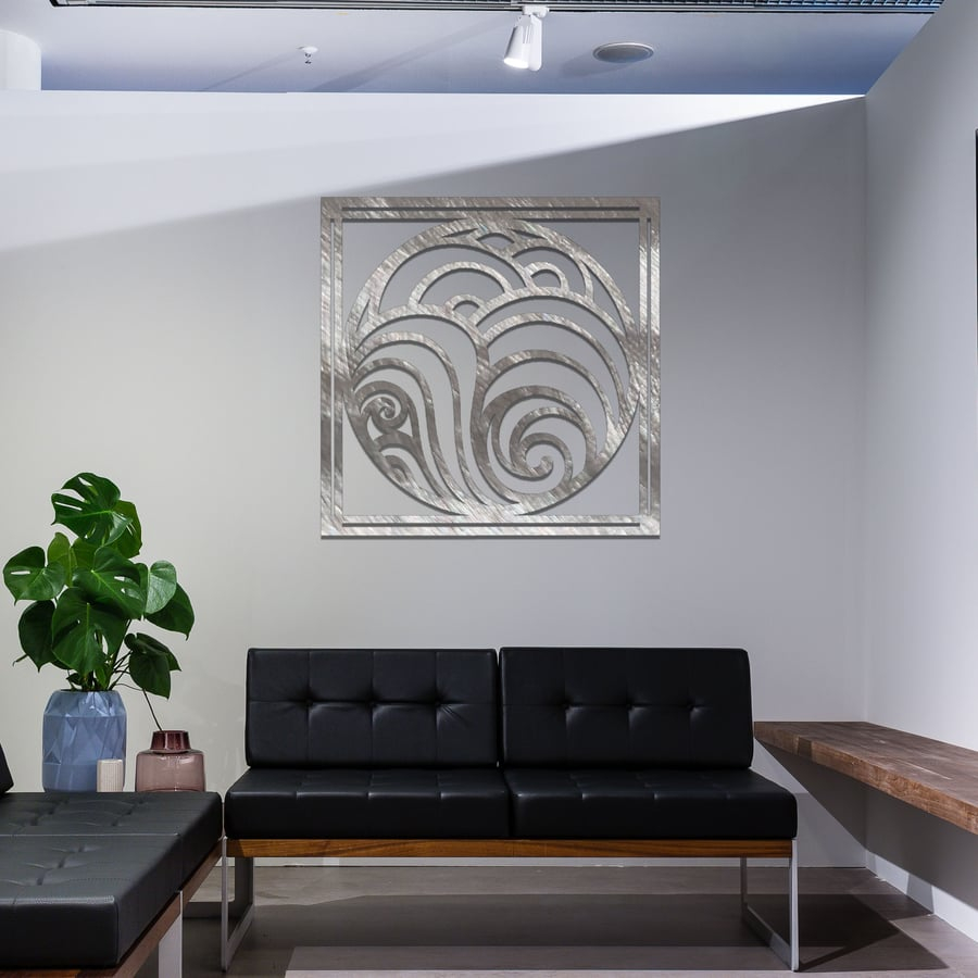 Abstract Circular Metal Art, 3D Geometric Decor... - Folksy within Dark Africa Beach With Ancient Ruins, Beach Disc Metal Wall Art, 11"