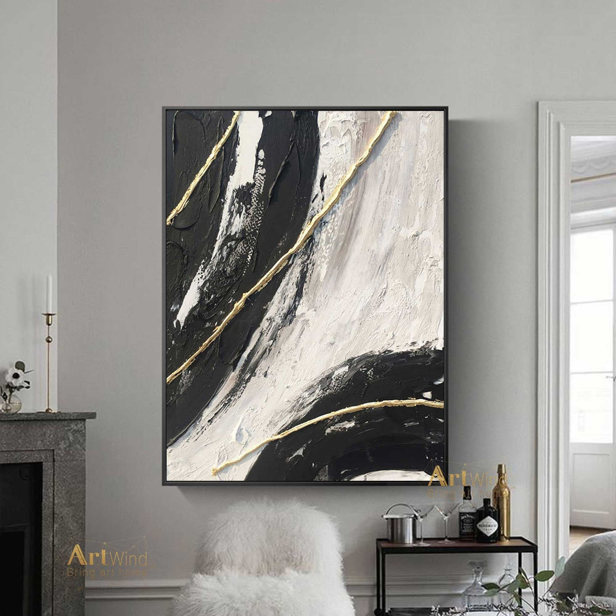 Abstract Minimalist Painting intended for Why Minimalist Black and White Paintings Define Modern Interior Design