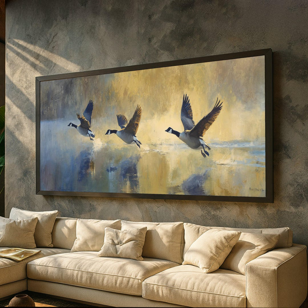 Canada Geese Flying Canvas Wall Art, Nature Bird Scene, Wildlife ... with regard to Finding Inner Peace Through Tranquil Avian Nature Prints