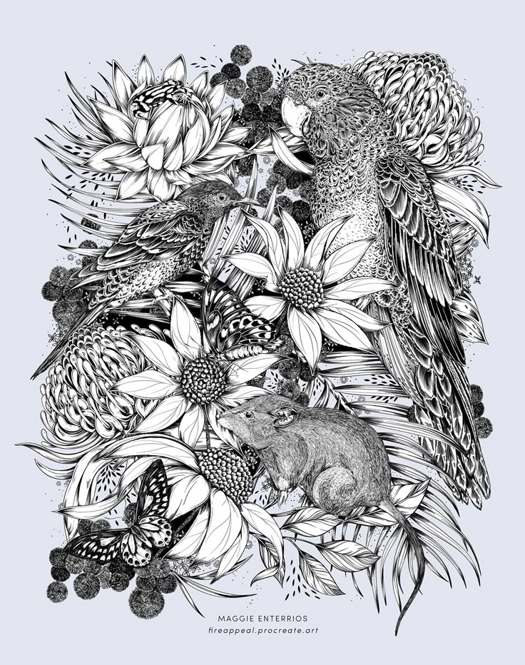 Charity: Australian Bushfire Appeal On Behance | Flower Art Drawing ... for Wonderful Yellow Lily Flower Sketch, Floral Round Metal Wall Art, 11"