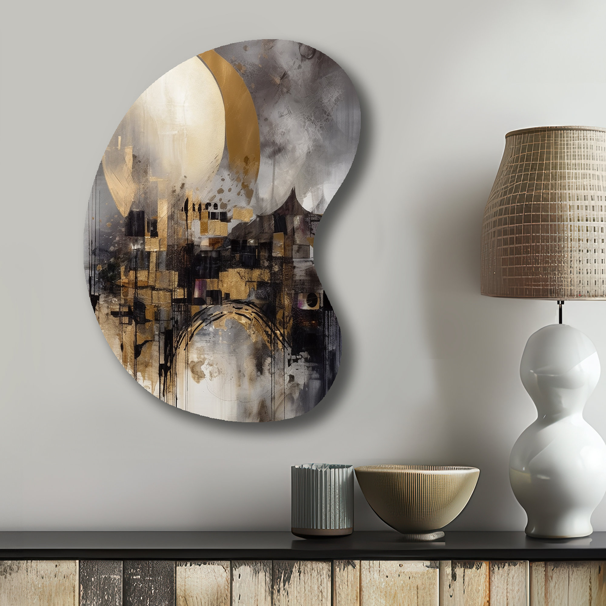 Design Art Exploring The Evolving Golden Moon I - Landscape Modern Boom ... throughout Sunset Over The Ocean, Seascape Photography Disc Metal Artwork, 11"