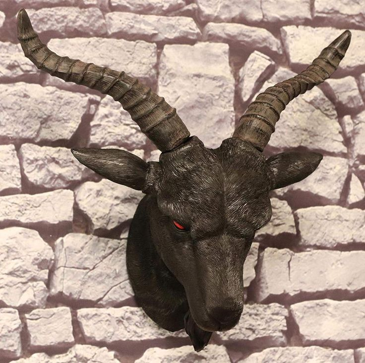 Ebros Large 18.5" Wide Black Goat With Red Eyes Wall Sculpture Hanging ... inside Why Artisans Around the World Are Falling in Love with Goat Head Wall Sculptures