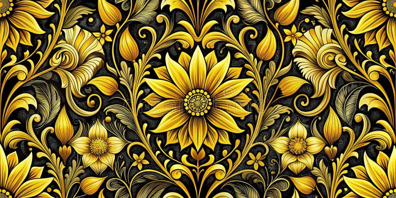 Elegant Black And Yellow Floral Silhouette Art A Stunning Fusion Of Art ... for Wonderful Yellow Lily Flower Sketch, Floral Round Metal Wall Art, 11"