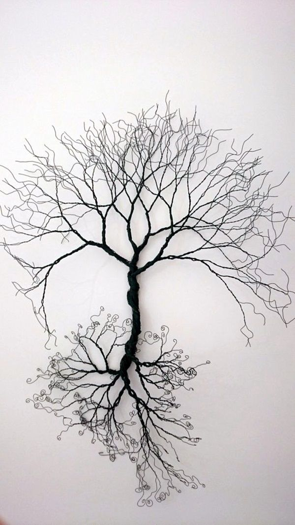 Extraordinary Line And Wire Sculptures (6) | Drahtbaum, Metallbaum ... with regard to Black And Gold Metal Wire Design Wall Decor