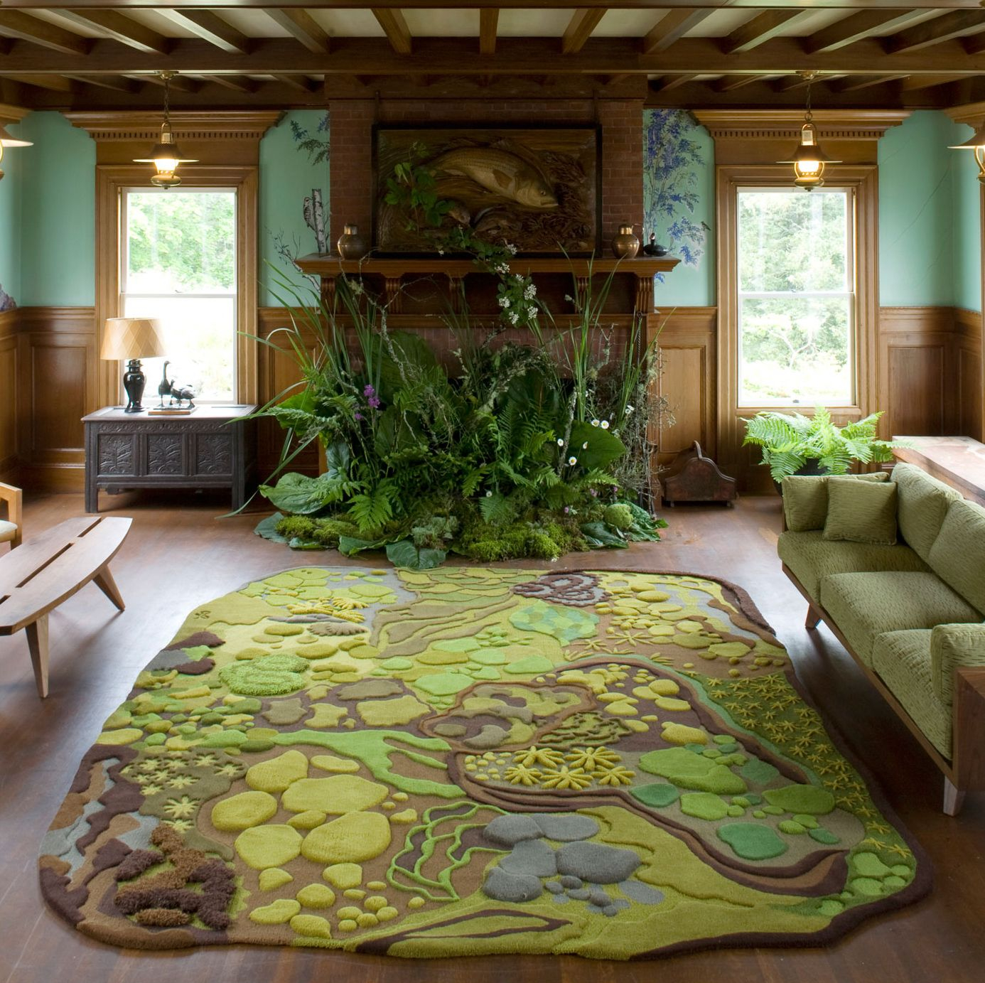 Forest Theme Interior Design for Styling Living Rooms With Organic Forest Inspired Wall Art