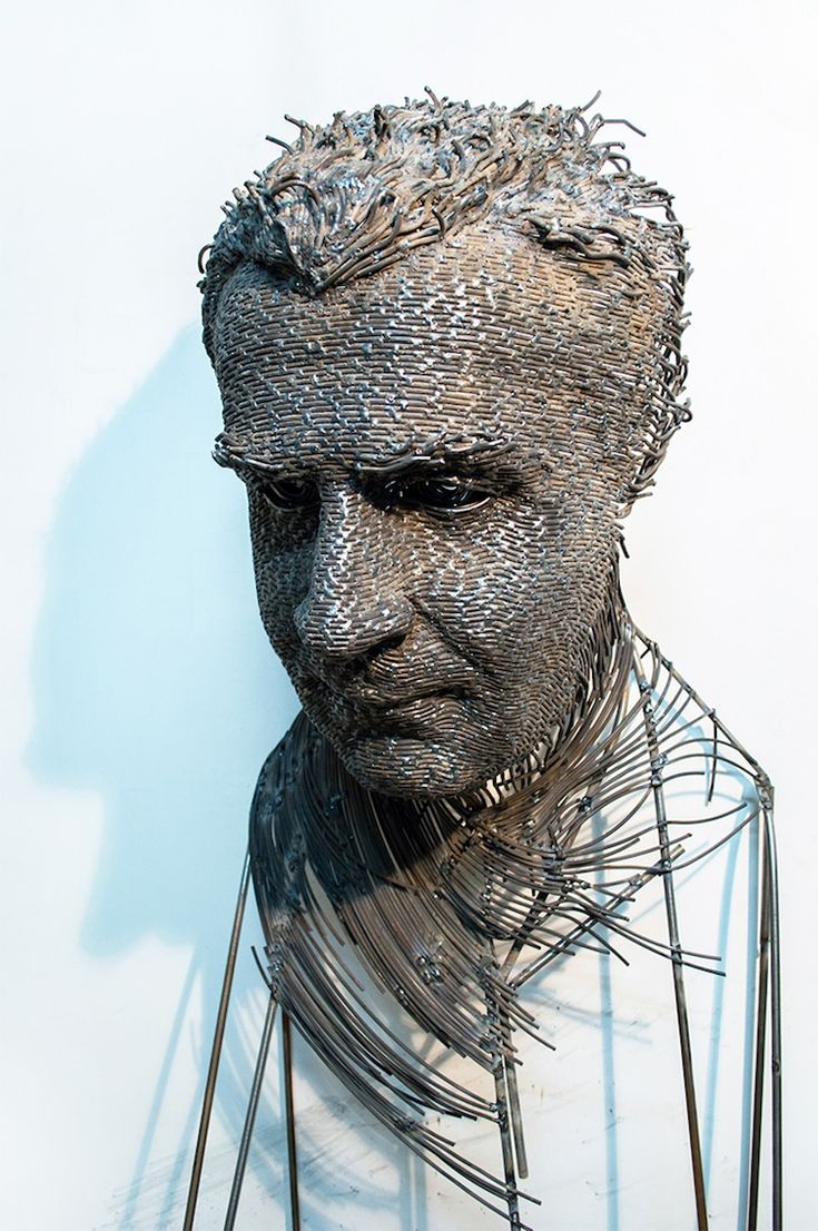 Fragmented Wire Sculptures Capture The Complexity Of Man’s Inner Psyche ... inside Black And Gold Metal Wire Design Wall Decor