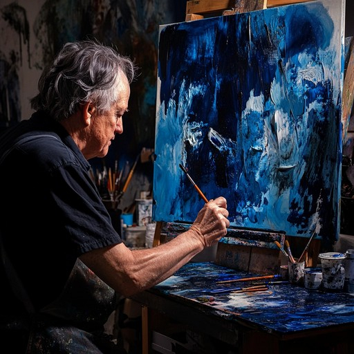 Free Artist Painting Canvas Image - Artist, Painting, Canvas | Download ... for Exploring the Emotional Depth of Blue and White Palettes in Modern Painting