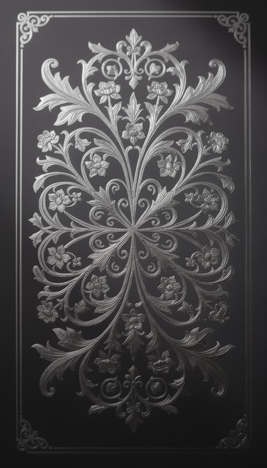 Free Silver Floral Elegance Image - Floral, Silver, Metallic | Download ... with Wonderful Yellow Lily Flower Sketch, Floral Round Metal Wall Art, 11"