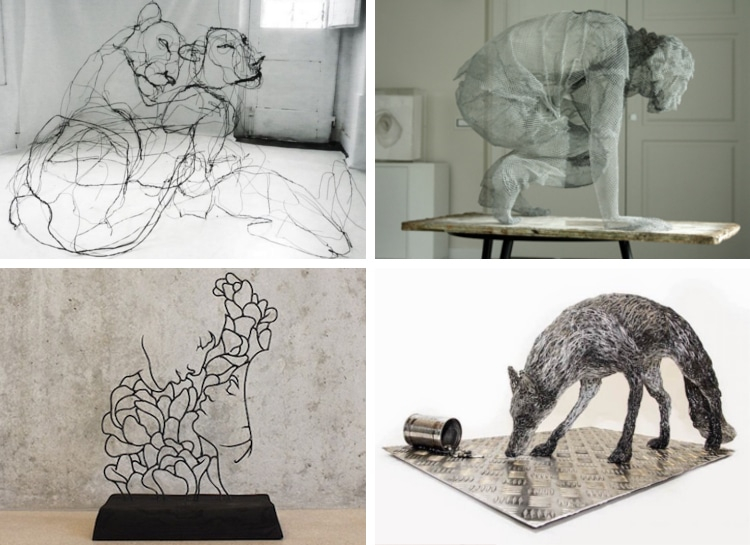 How To Do Wire Sculptures At Priscilla Scott Blog in Black And Gold Metal Wire Design Wall Decor