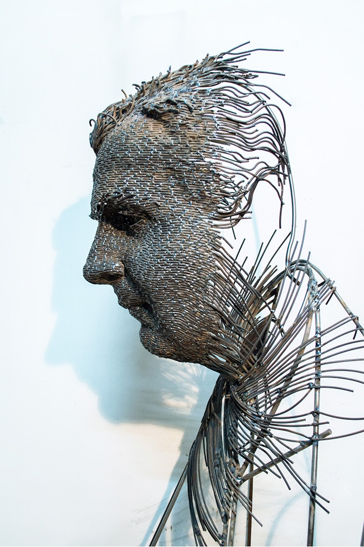 Inspiration Abstract Wire Sculpture pertaining to Black And Gold Metal Wire Design Wall Decor