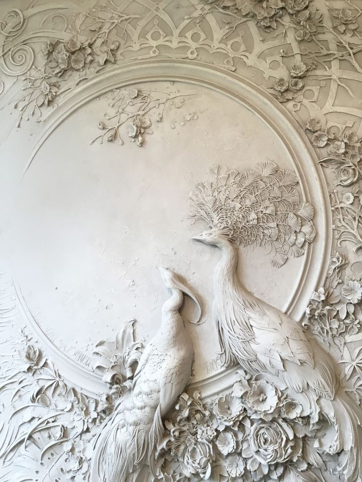 Interior Bas-Relief Sculptures Of Peacocks And Lush Florals By Goga ... throughout How Interior Designers Use Statement Relief Sculptures to Anchor a Room