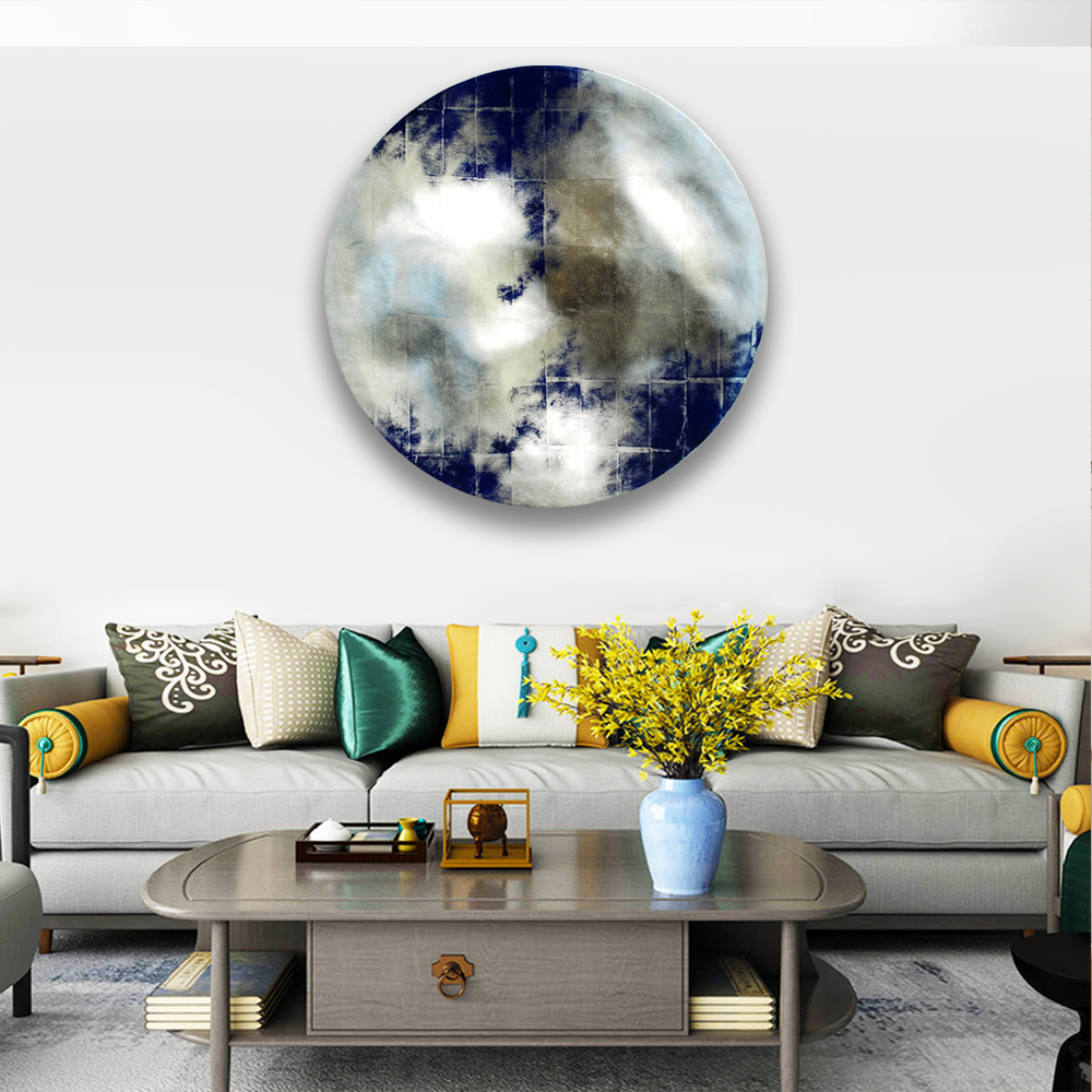 Interior Metal Walls - Metal Sculpture Specialist intended for Blue Waves Dancing At Yellow Sunset, Beach Round Wall Art, 11"