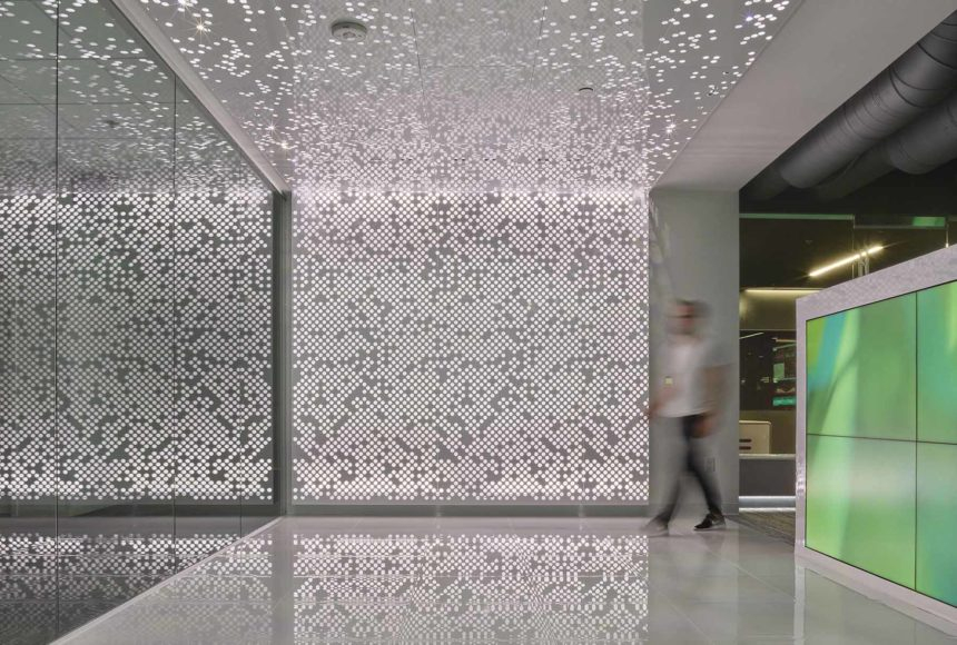 Interior Perforated Metal Panels - Graphic Perf® Photoreal Interior with regard to Why Interior Designers Are Turning to Glossy Aluminum Paneling for Winter Mountain Landscapes in 2026