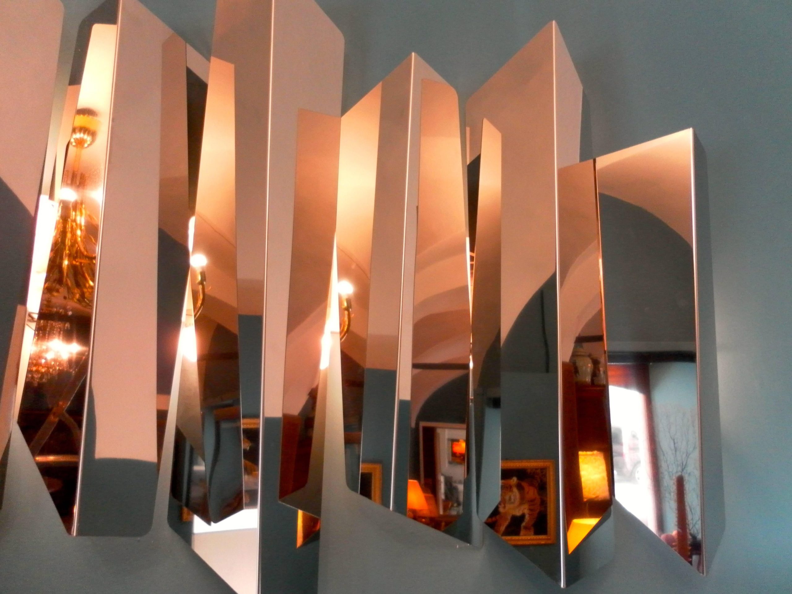 Large And Scenographic Sculptural Wall Light By Mario Torregiani For ... regarding Harp Sconce, Architectural Friezes,Traceries And Tiles