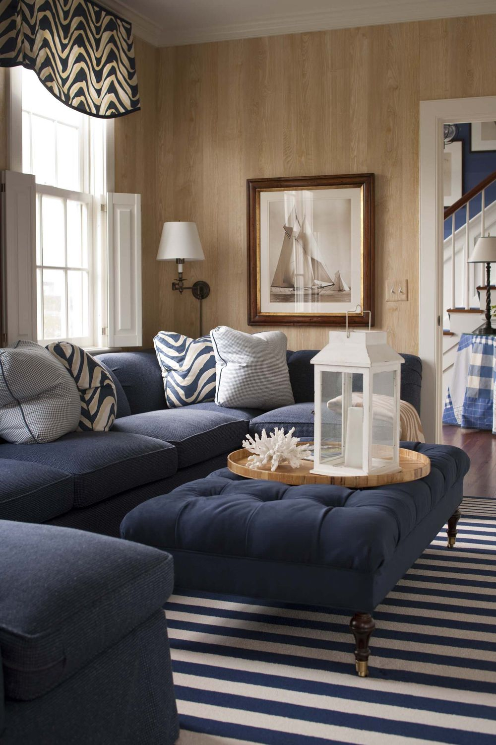 Modern Nautical Interior Design Elements with regard to Rustic All Dark Blue Decorative Ship Wheel With Starfish 6'', Boat Wheel