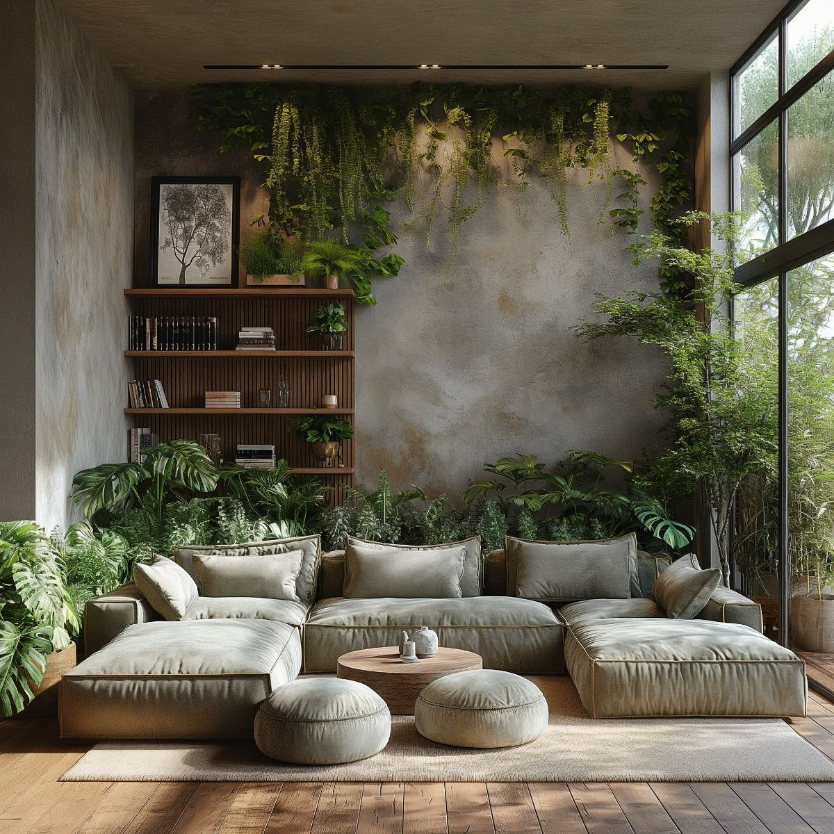 Nature Inspired Living Room Design: Bring The Outdoors In in Pinecone Mirror Wall D̩cor