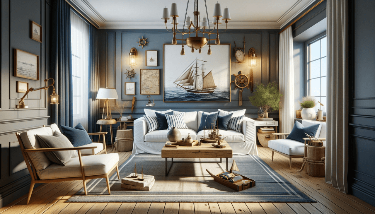 Nautical Design: Coastal Style Meets Ai Home Rendering with Integrating Subtle Nautical Elements Into Modern Home Interiors