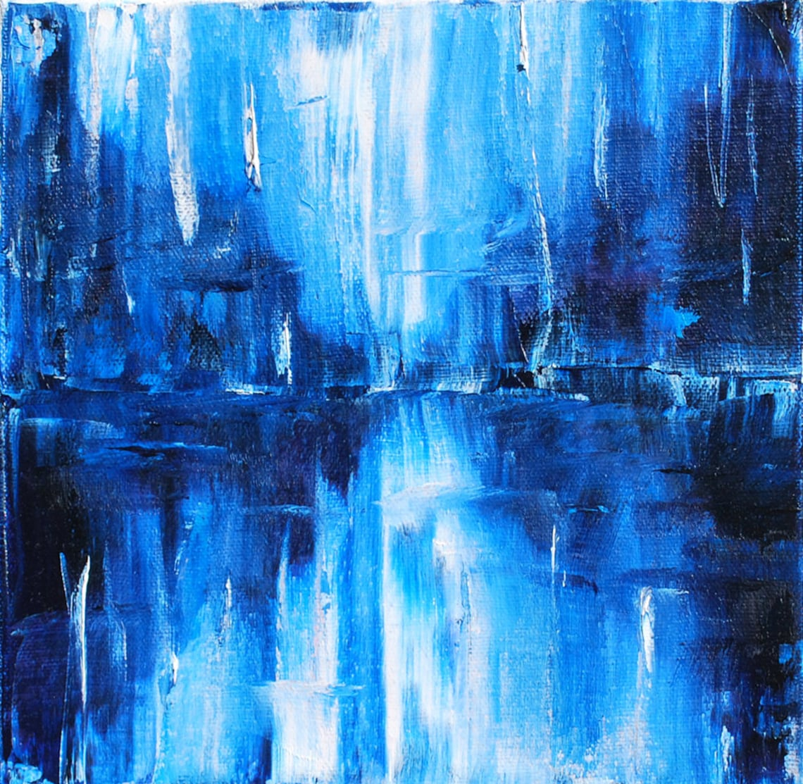Original Blue And White Oil Painting, Contemporary Abstract Palette ... for Exploring the Emotional Depth of Blue and White Palettes in Modern Painting