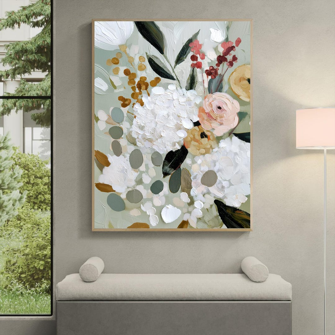 Original Hand Painted Floral Oil Painting, Soft Bouquet Flowers With ... pertaining to Why Hand Painted Floral Oil Canvases Still Captivate Modern Art Collectors in 2026