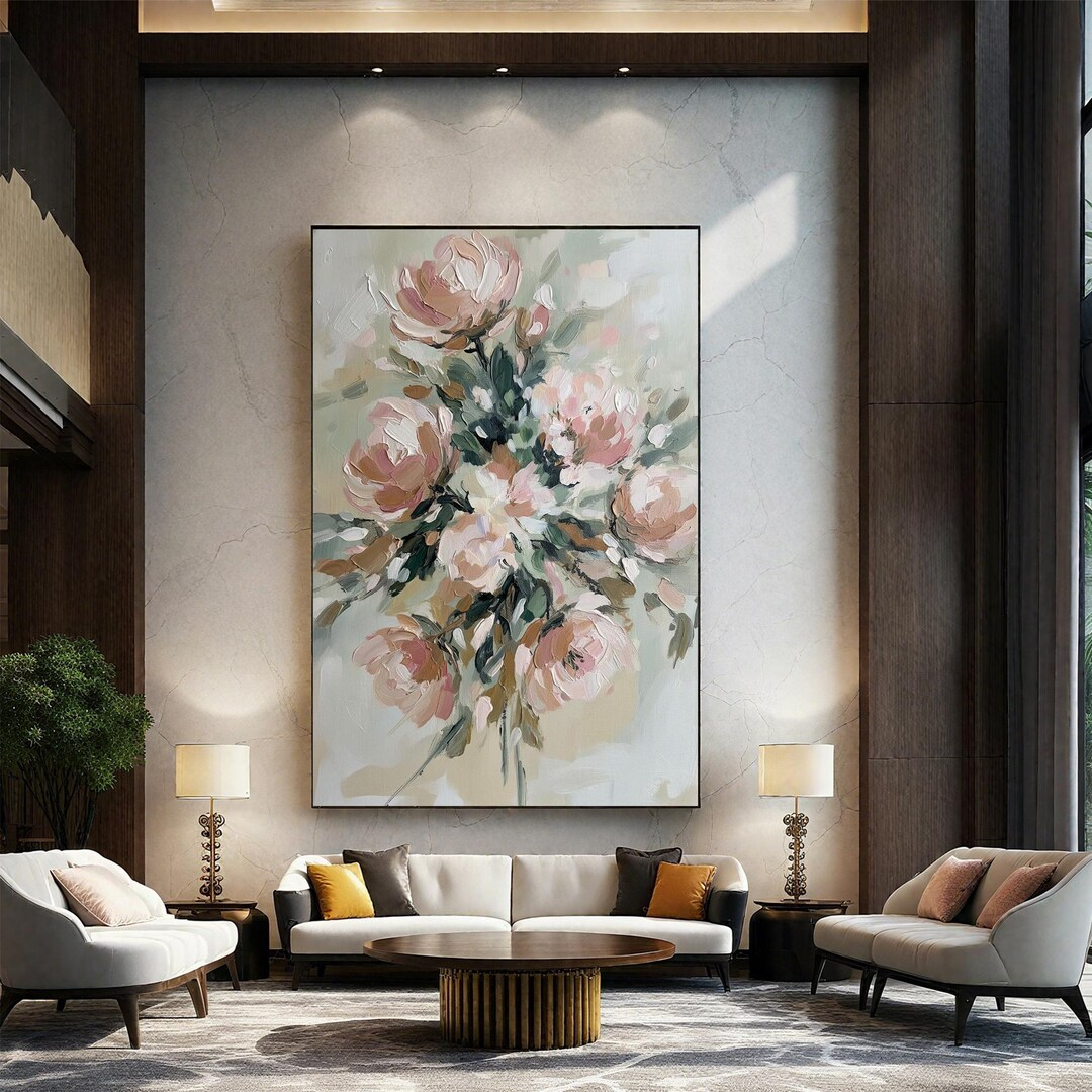 Original Vintage Floral Oil Painting On Canvas, Neutral Textured Hand ... with regard to Why Hand Painted Floral Oil Canvases Still Captivate Modern Art Collectors in 2026