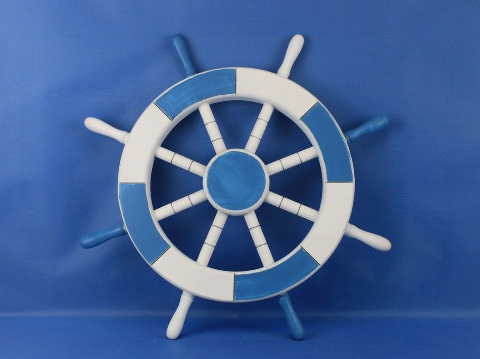 Painted Wooden Ship Wheels 18 W/ Anchor By Nauticalbeachdecor inside Exploring the Craftsmanship Behind Hand-Painted Wooden Ship Wheels and Starfish Details