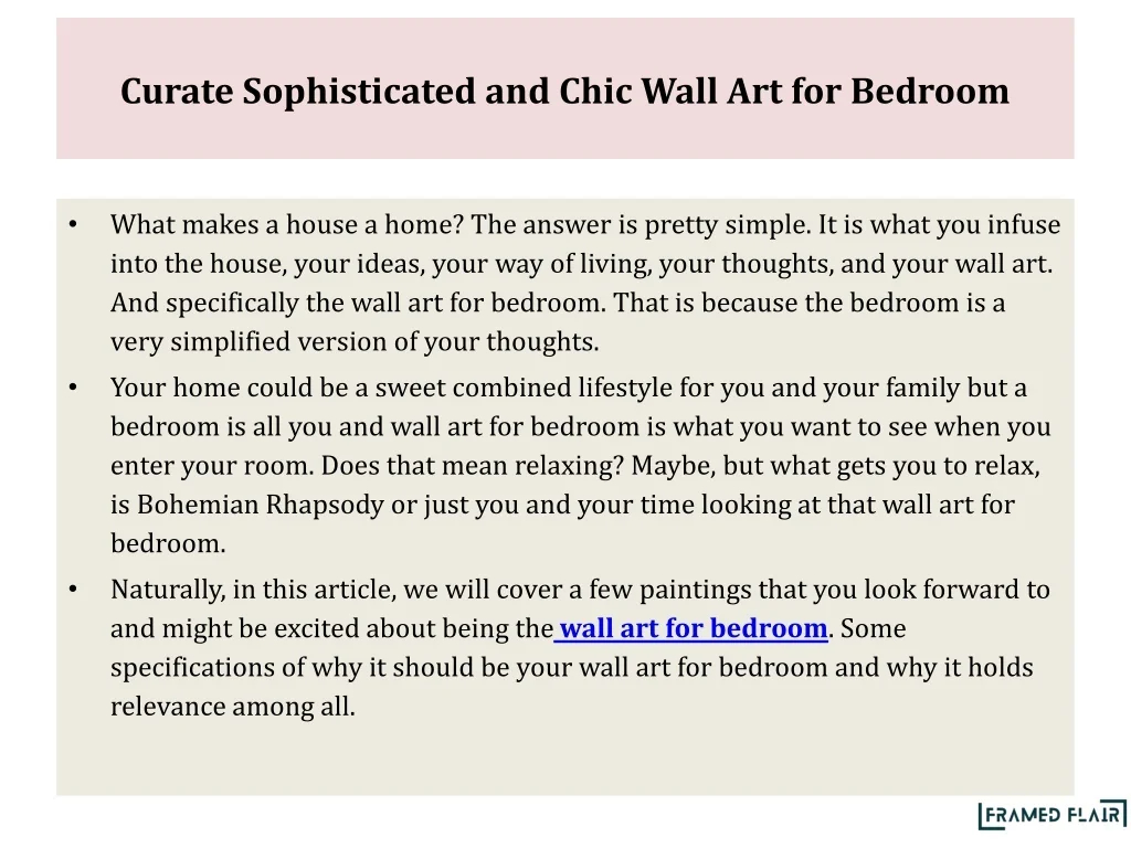 Ppt - Curate Sophisticated And Chic Wall Art For Bedroom Powerpoint ... inside Curating Personality on Your Walls Without Overwhelming the Room