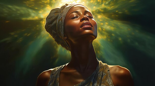 Premium Ai Image | A Woman In A Meditative State With Closed Eyes regarding Exploring the Meditative Calm Behind the Closed Eyes of the Floral Reverie Canvas Subject