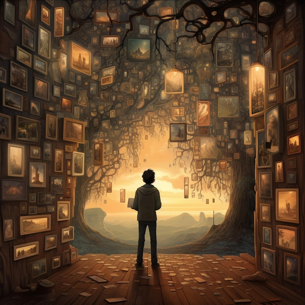 Premium Ai Image | Illustrate A Personal Memory That Holds Significant ... inside "Twinkle In His Eye" Wrapped Canvas Art Print, 30"X30"X1.5"