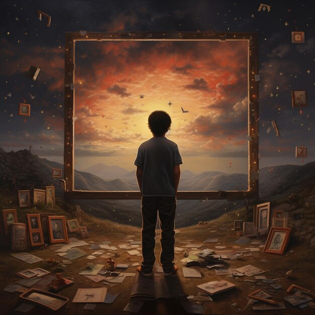 Premium Ai Image | Illustrate A Personal Memory That Holds Significant ... with "Twinkle In His Eye" Wrapped Canvas Art Print, 30"X30"X1.5"