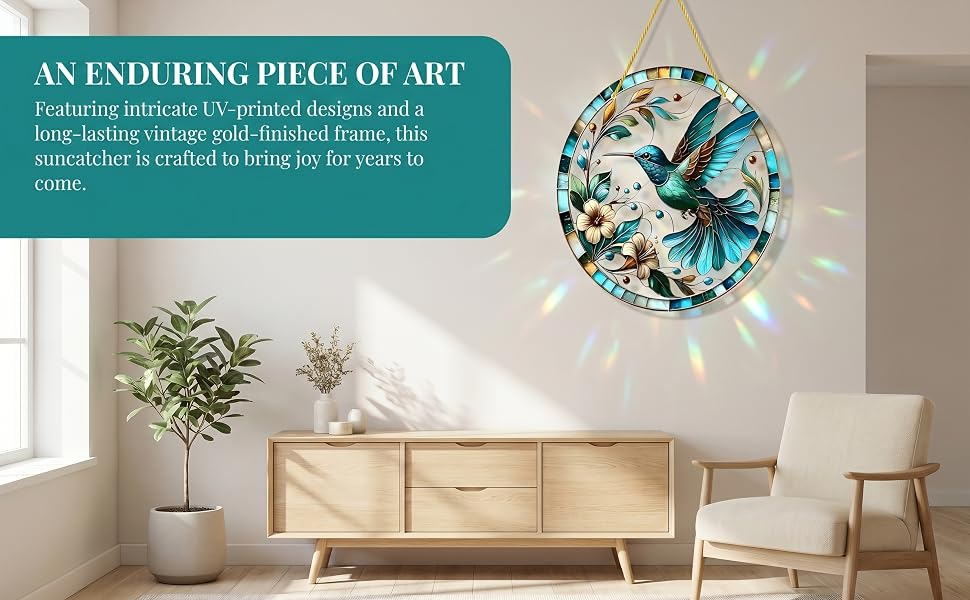 Round Acrylic Hummingbird Garden Wall Art Outdoor, Weather-Resistant ... intended for The Enduring Appeal of Nature Inspired Round Metal Artwork in Contemporary Decor