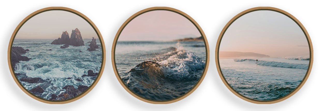 Set Of 3 Seascapes - Circular Wall Art, Round Wall Decor - Bestofbharat with regard to Exploring the Visual Impact of Seascape Art Framed in Circular Formats